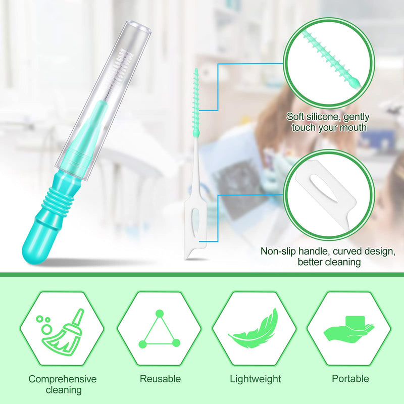 [Australia - AusPower] - 350 Pieces Interdental Brush Tooth Floss Tooth Cleaning Tool Toothpick Dental Tooth Flossing Head Oral Dental Flosser Teeth Soft Dental Picks Refill Dental Flosser Toothpick Cleaners (Mixed Color) Mixed Color 