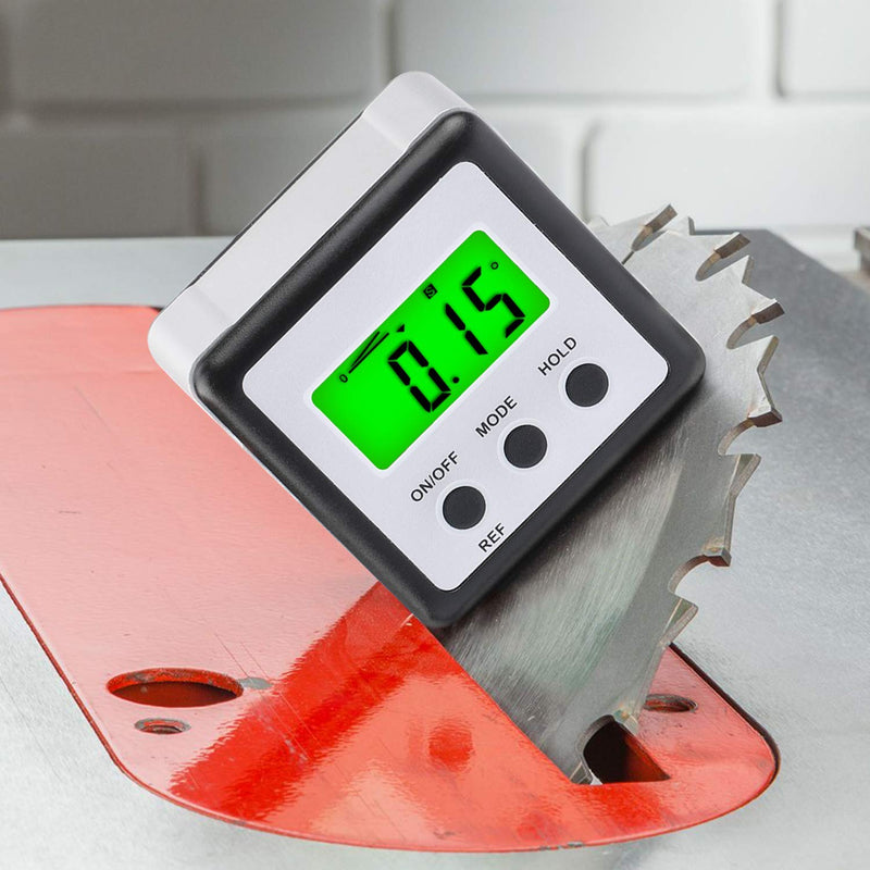 FOLAI Digital LCD Protractor Inclinometer Waterproof Bevel Box Angle Gauge Magnetic Base Spirit Level (Battery Included)