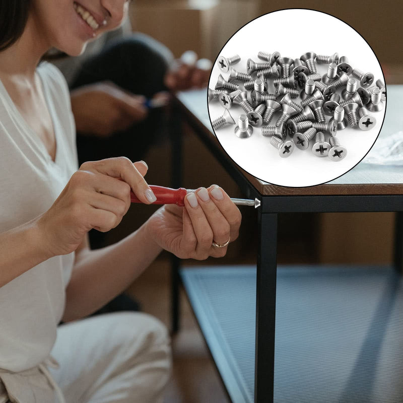 [Australia - AusPower] - 50PC Flat Head Phillips Machine Screws, 8-32 x 3/8 Inch 304 Stainless Steel Device Mounting Screws Bolt Fastening 