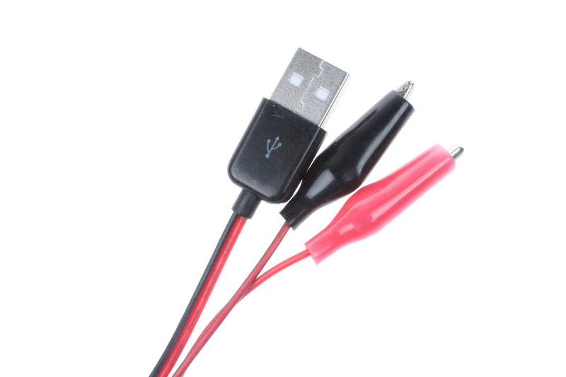 [Australia - AusPower] - NOYITO Alligator Clip to USB Male Test Wire Adapter Red Black Wire Alligator Clip Test Cable Length 3.2 feet (Pack of 2) 