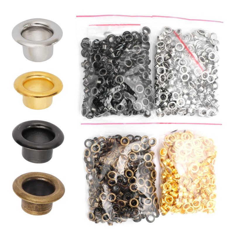 [Australia - AusPower] - Litoexpe 6mm ID Grommets Eyelets, 800 Pieces Metal Grommet Kit Hole Self Backing Eyelet for Repairing Canvas, Clothes, Leather (4 Colors) Multicolor 6 MM 