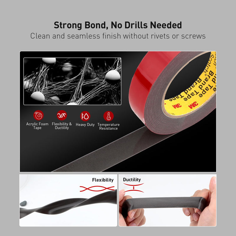 3M Heavy Duty 4611 Double Sided Tape 0.39" x 13.8 Ft Strong Adhesive Withstands 450°F for Reliable Waterproof Foam Mounting Tape for Home Office Deco Automotive Metal Glass Bonding 0.39" x 13.8Ft Gray 1