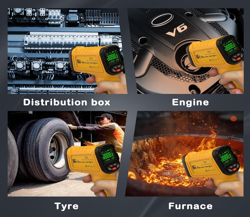 [Australia - AusPower] - Infrared Thermometer High Temperature Gun -58?~2552?, 30:1 Distance Ratio, Digital Laser IR Temp Gun for Cooking, Pizza Oven, Engine, Kilns, Forges, Industry, and Home Repair. IR-2552 