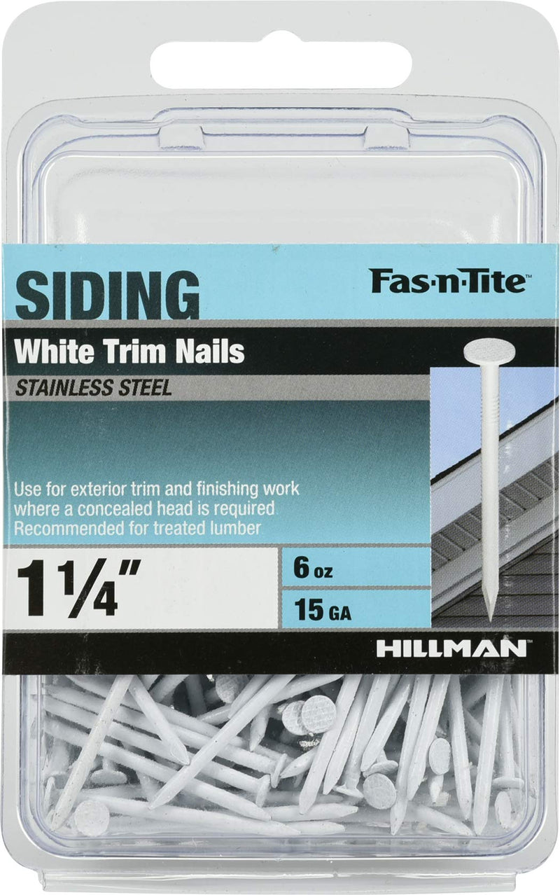 [Australia - AusPower] - 461819 White Painted Stainless Steel Trim Nails, 1-1/4", 6 oz. Pack 