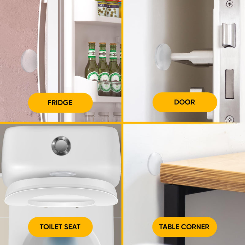 [Australia - AusPower] - Vellax Wall Protectors 6 Pack Clear, Reusable Door Bumper with Self Strong Adhesive for Stopping Wall Damage & Noise from Doors, Refrigerators & More in Your Home - Durable, Shock Absorbent & Discreet 