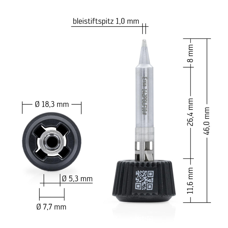 ERSA Ersadur 142PDLF10 Pencil Tip 1.0 mm - for i-TOOL TRACE & i-TOOL MK2, i-CON TRACE IoT & i-CON MK2 and ersa Soldering Station A100 - with Patented Coating 1 MM Pencil Point