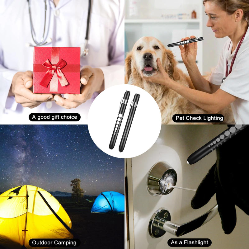 [Australia - AusPower] - Stethoscope Carrying Case Hard Stethoscope Case and Pen Lights Medical with Pupil Gauge and Ruler LED Pen Lights for Nurses Doctors Free Penlight Nurse Penlights for Nurses Pen Light for Nurse 
