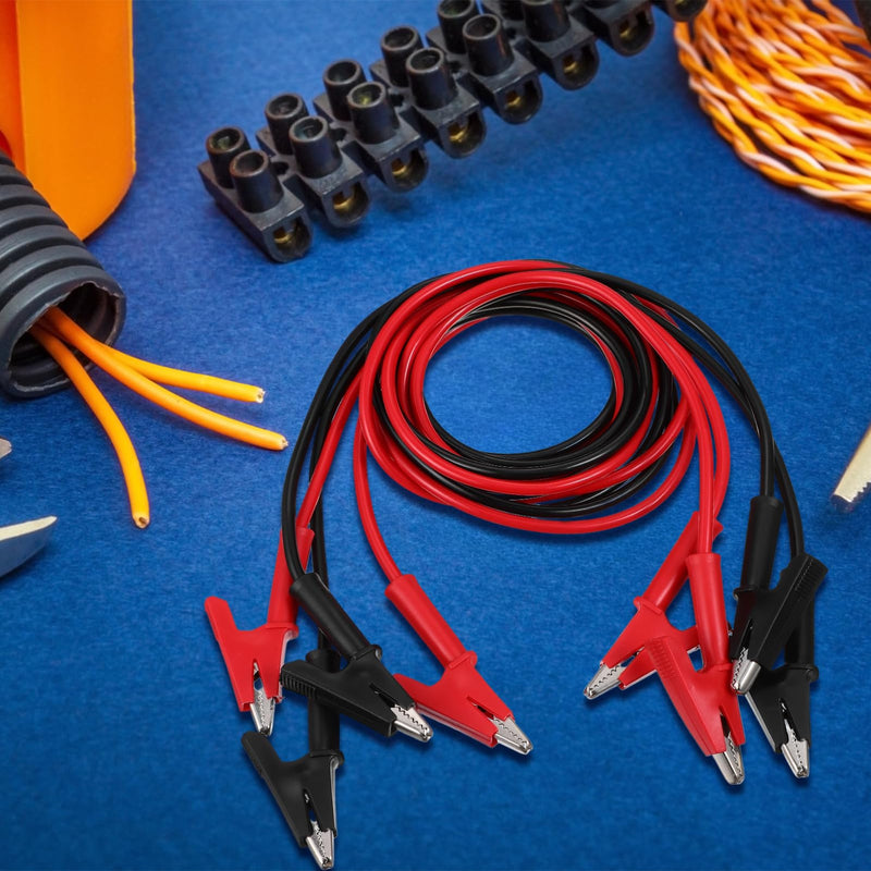 [Australia - AusPower] - OUNONA 8Pcs Alligator Clips Test Leads Dual Ended Wire Cable Jumper Wires with Alligator Clips Alligator Clips with Wires for Multimeter Testing Electrical Testing 42ft/1m 