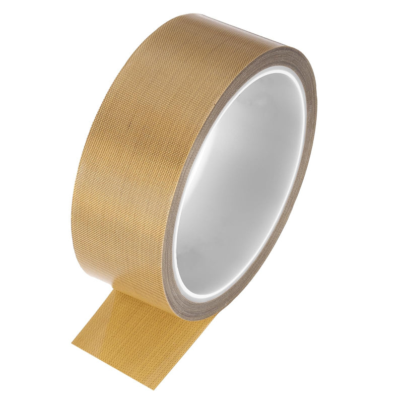 MECCANIXITY 1 Pcs High Temperature Tape 35mm PTFE Coated Fabric Tape Heat Resistant Tape for Vacuum Sealers Adhesive Tape 10m/33ft Brown 0.18mm Thickness 35x0.18mm