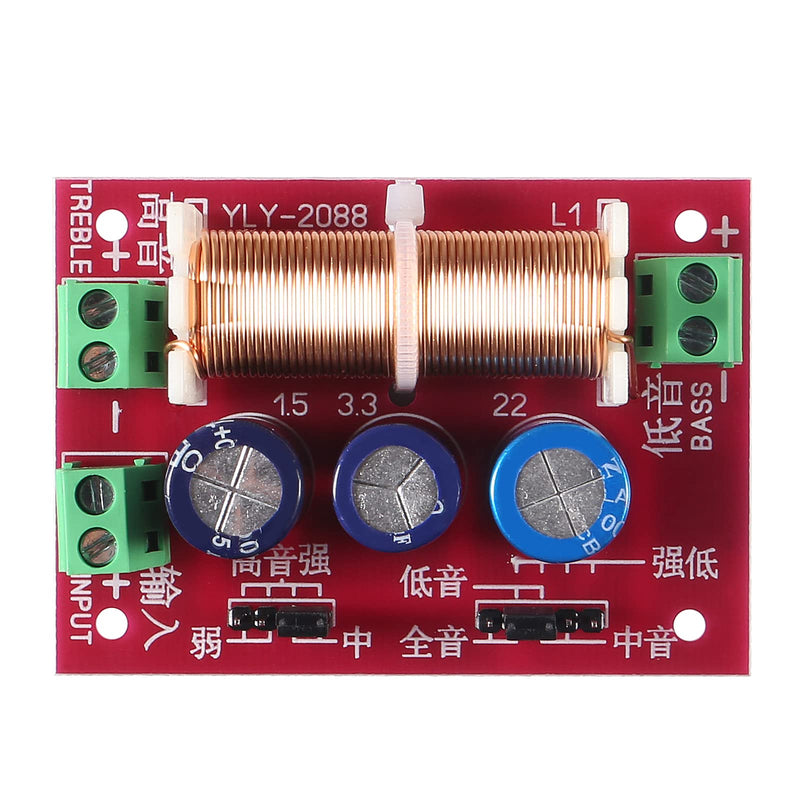 [Australia - AusPower] - 2pcs 400W Adjustable Speaker Crossover 2 Way Treble/Bass 2 Unit Audio Frequency Divider Distributor Filters Updated Version 