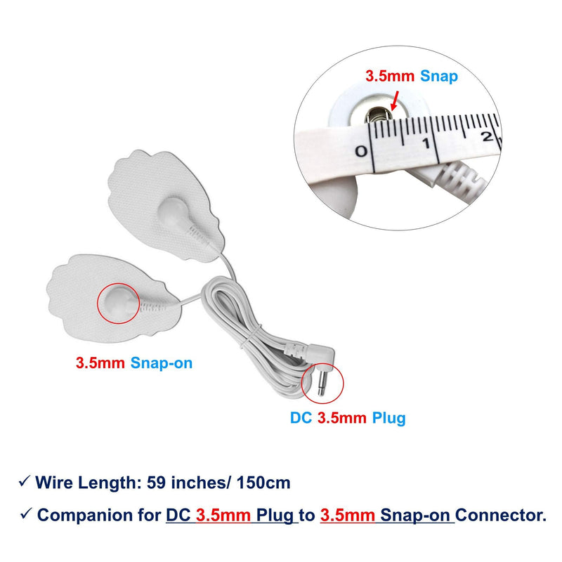 [Australia - AusPower] - 4 Count TENS Wires 3.5mm Plug TENS to 3.5mm Snap Electrode Wires for TENS Unit Electrodes Lead Wires for TENS 4 Count (Pack of 1) 