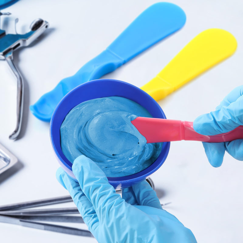 [Australia - AusPower] - JMU Dental Mixing Spatula, 10pieces Autoclavable Plastic Dental Mixer Spatula for Alginate Impression Plaster Materials, Blue 10 