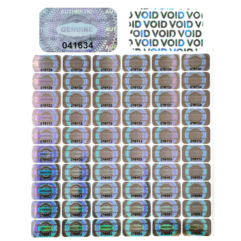 dose not apply 120 Pcs Authentic Hologram Labels/Stickers Silver Transfer Tamper Evident Security Warranty Void Seals / Stickers High with Unique Sequential Serial Numbering(1X0.6 inch) 120pcs