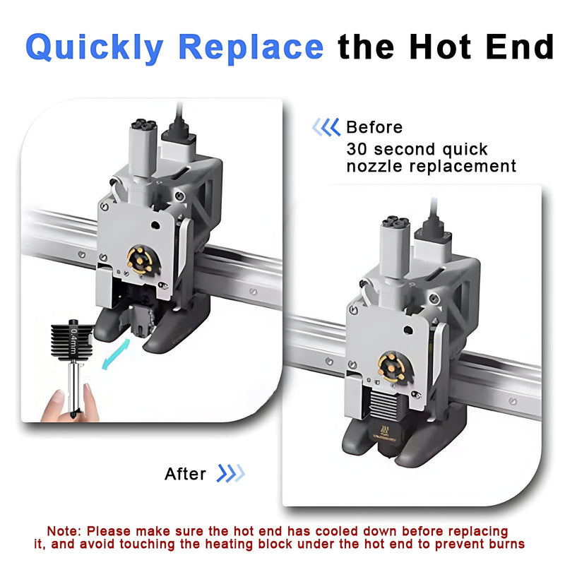 4 Pack 0.2MM 0.4MM 0.6MM 0.8MM A1/A1 Mini Hotend Kit for Bambu Lab 3D Printer - 0.2/0.4mm Hardened Steel Replacement Nozzle High-Temperature Extruder Print Head for Bambu Lab 3D Printer Accessories 1