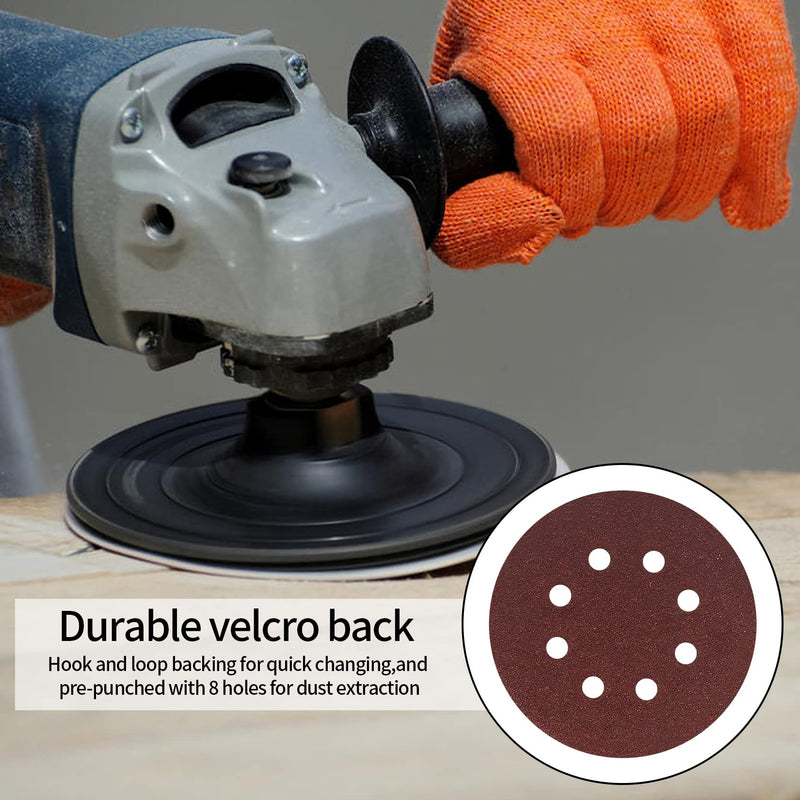 [Australia - AusPower] - Pack of 30 Sandpaper 125 mm Velcro, Sanding Discs, 8 Holes Round Velcro Sandpaper for Random Orbital Sanders Wood, Metal, Colour (40 Grit) 40 grit 