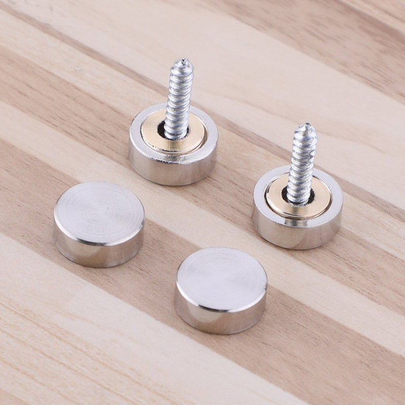 [Australia - AusPower] - 20 PCS Screw Covers Decorative Caps (Solid Brass Construction) Mirror Screws Fasteners, 3/5" Diameter, Brushed Stainless Steel 3/5 Inch Brushed Finish 