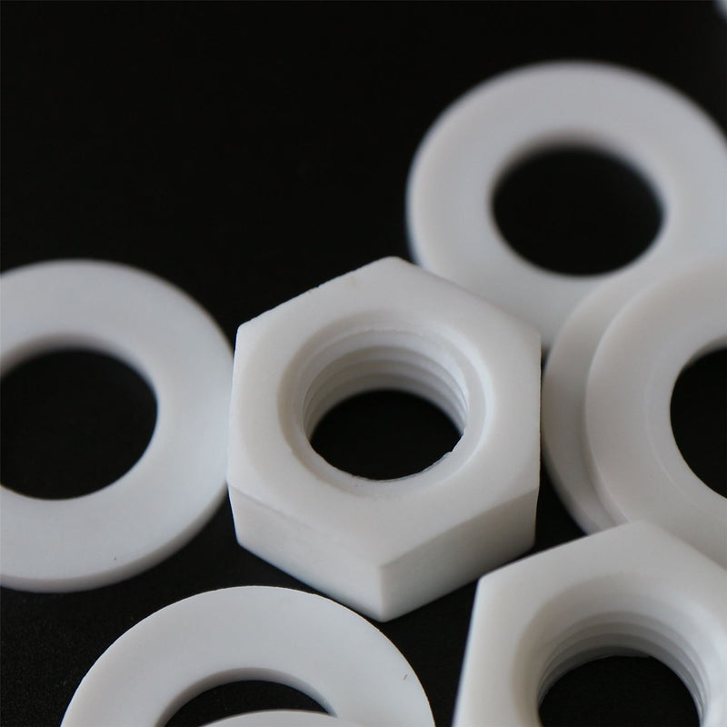 [Australia - AusPower] - 20 x White Pan Head Screws Polypropylene (PP) Plastic Nuts and Bolts, M8 x 20mm, Washers, (5/16 x 25/32 in) 