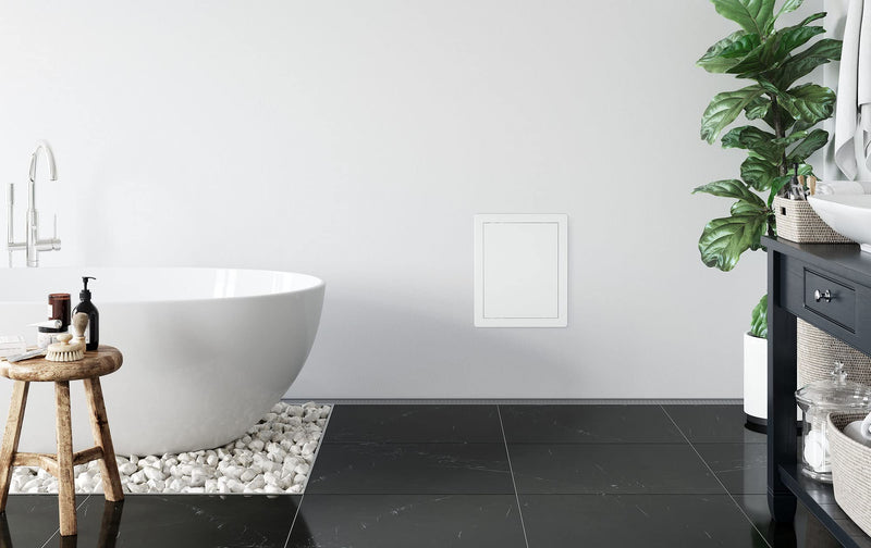 [Australia - AusPower] - Awenta 150 x 150 mm Plastic Access Panel Door - White Opening Flap Cover Plate - Inspection Hatch - Door Latch - Concealed Hinge - Removable Door - Paintable Smooth Surface (6 x 6 Inches) Acrylonitrile Butadiene Styrene 