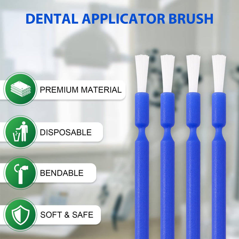 [Australia - AusPower] - 400 PCS Disposable Dental Micro Brushes Dental Applicator with Bendable Tips, Disposable Applicators Microbrush Blue Micro Swabs 