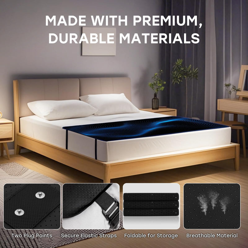 [Australia - AusPower] - Grounding Mat for Bed, Grounding Mattress Cover Pads for Better Sleep, Pain Relief & Wellness Support, Earth Connected Therapy. (King,27x76in) King,27x76in 