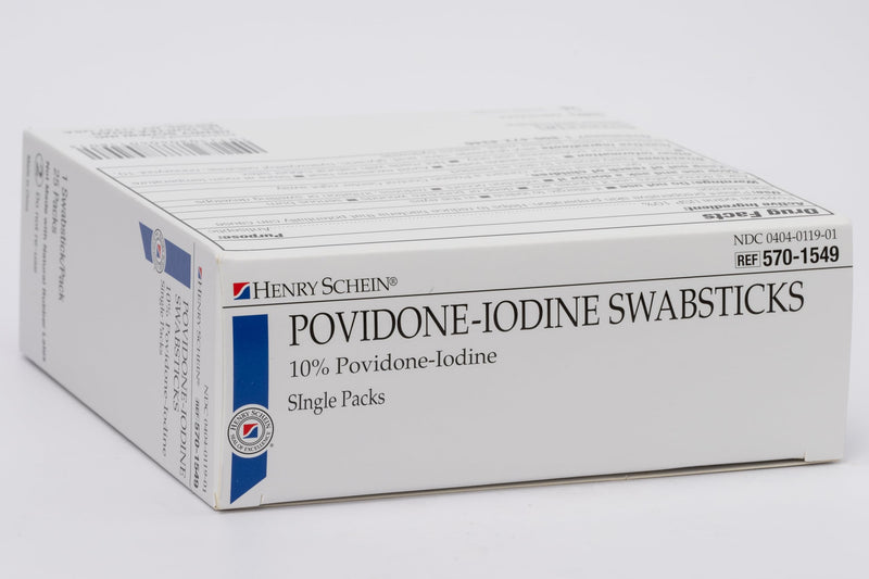 [Australia - AusPower] - Prep Povidone-Iodine Swabsticks 1's- Individually Packed, Sterile, Antiseptic for Skin Preparation, 10% Povidone-Iodine- 25/BX 