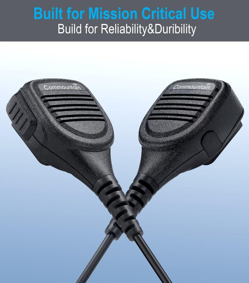[Australia - AusPower] - commountain Heavy Speaker Mic Compatible for Baofeng Radios BF-F8HP BF-F9 UV-82 UV-82HP UV-82C UV-5R UV-5R5 UV-5RA UV-5RE UV-5X3 and Kenwood BTECH Retevis Samcom Radios, Walkie Talkie Microphone Black 
