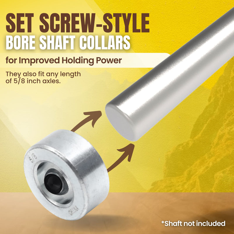 [Australia - AusPower] - (4-Pack) 5/8” Bore Solid Steel Shaft Collars with Zinc Plated Coating - Durable Shaft Collars Suitable for Machinery and Industrial Use 4 5/8" 