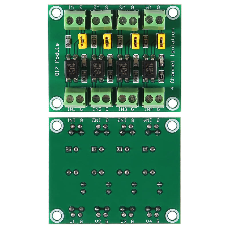 [Australia - AusPower] - 4PCS PC817 4-Channel Optocoupler Isolation Board Voltage Converter Adapter Module 3.6-30V Driver Photoelectric Isolated Module for Isolation Control and Voltage Conversion(4PCS 4Channel) 4PCS 4Channel 