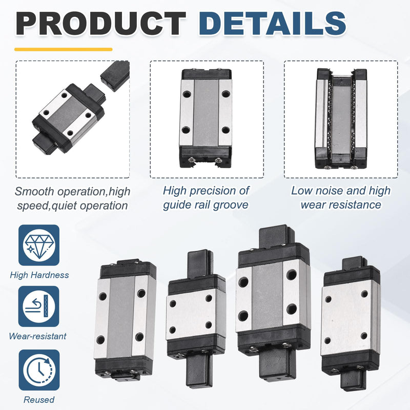 [Australia - AusPower] - uxcell 2pcs MGW15H Linear Bearing Sliding Carriage Block with Mini Guide for 42mm Linear Motion Slide Rail Guide, 3D Printer, CNC Machine 