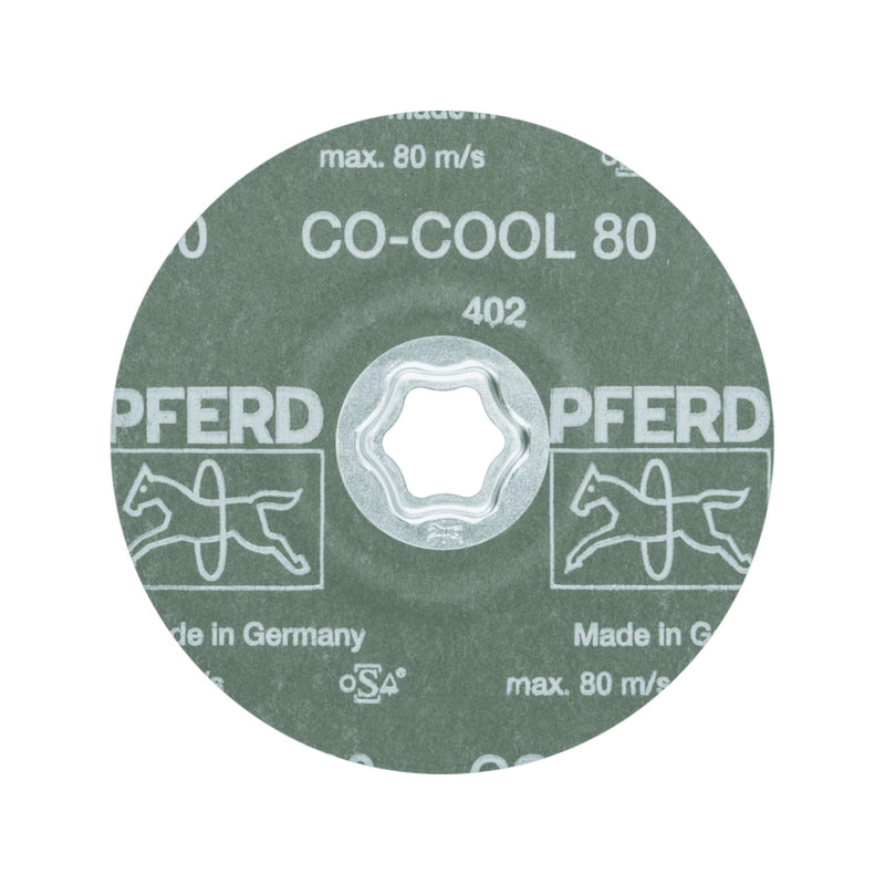 PFERD TOOLS COMBICLICK Fiber Disc, 5 Pieces/Ceramic Grain Diameter 125 mm CO-COOL80 / 44498022 - for Cool Sanding on Stainless Steel with Angle Grinder, Fiber Grinder, Grit Size 80 Fiber sander grain size 80 CO-COOL