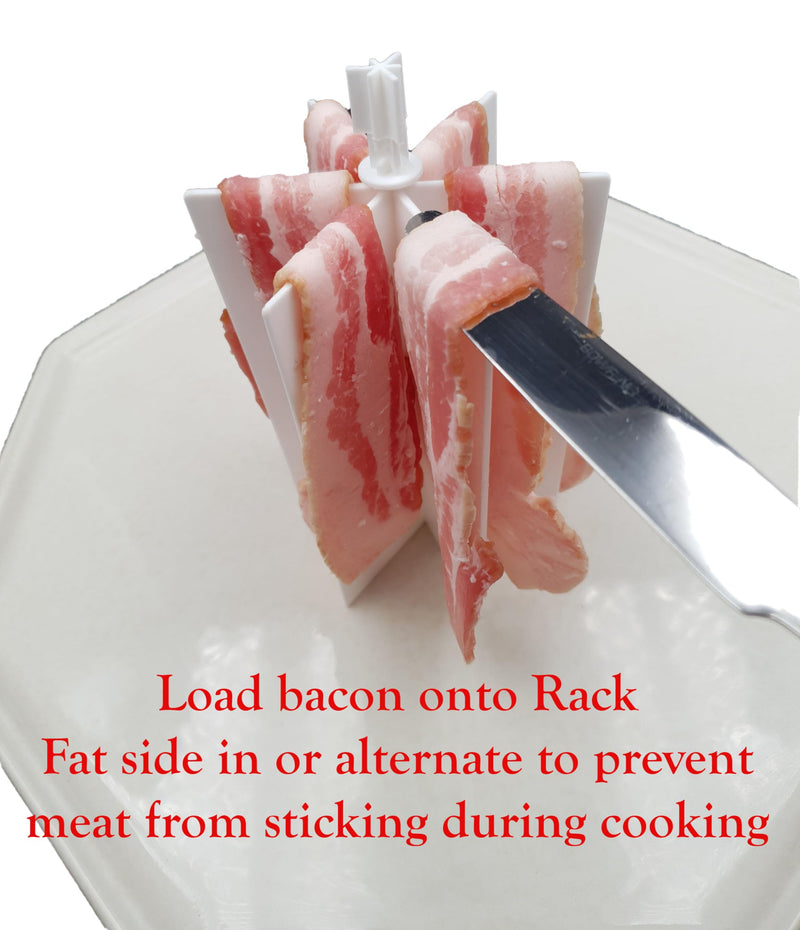 Wow Microwave Bacon Cooker - with Locking Lid and Easy Grip Handle makes cooking bacon a Joy! Made in USA!