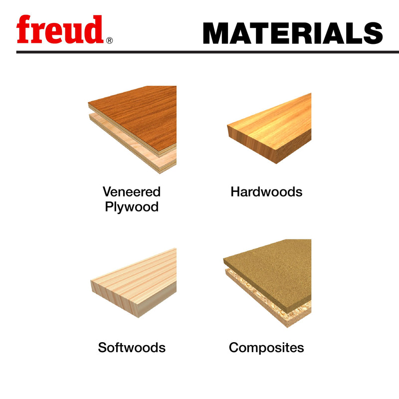Freud 32-502 Multi-Rabbet Router Bit Set with 4 Bearings - 1/4" Shank