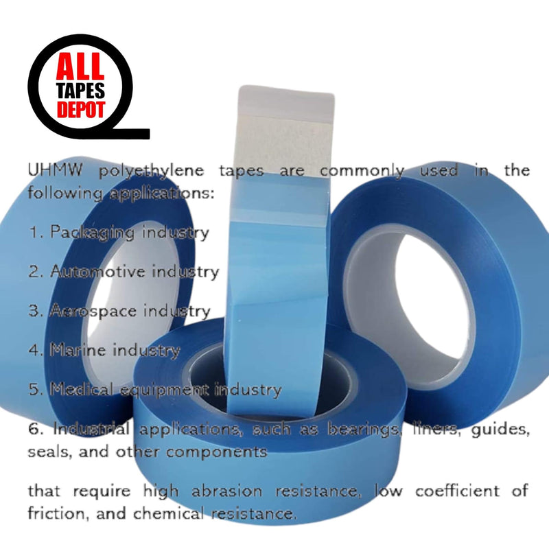 UHMW-20A Polyethylene Transparent Tape, Aggressive Adhesive 1" X 18YD Pack of 1 ROLL, Clear