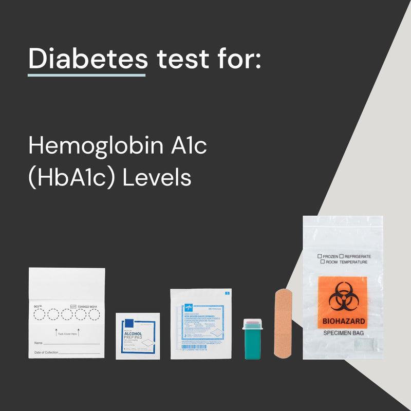 Simple HealthKit At-Home Diabetes Test Kit for Hemoglobin A1c (HbA1c) Levels - A1c Home Test Kit - Free Follow-Up Care & Fast Lab Results