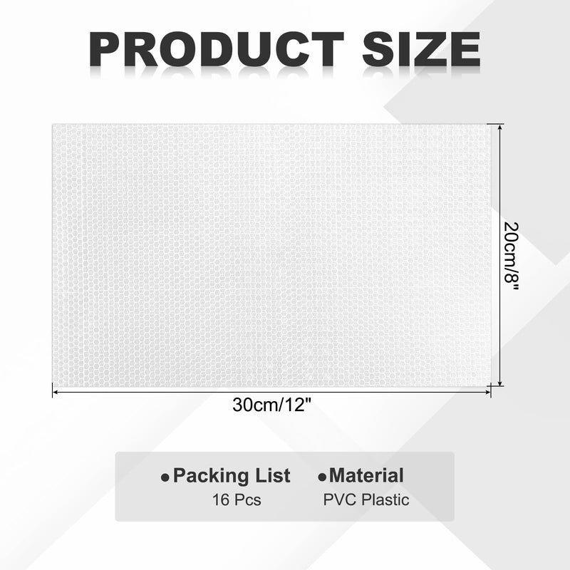 MECCANIXITY Adhesive Reflective Stickers, 12 x 8 Waterproof Safety Reflective Tape Warning Night Reflector Sticker for Bicycles Cars Trailer Mailbox, White Pack of 16