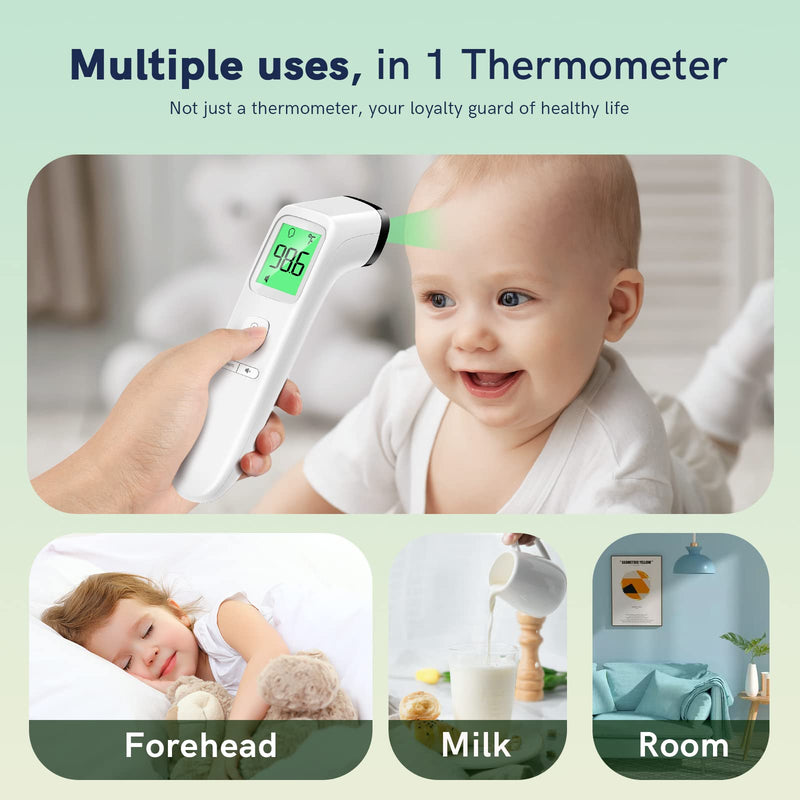 [Australia - AusPower] - No-Touch Thermometer for Adults and Kids - LCD White & LCD Green 