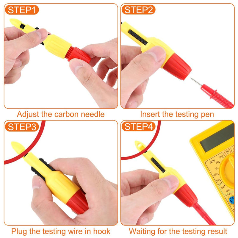 [Australia - AusPower] - 4pcs Wire Piercing Probe, Insulation Piercing Clip Set Wire Piercing Tool for Multimeter Voltage Voltmeter Thermometer Testing (2mm, 4mm) 