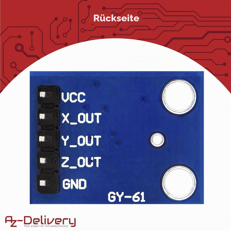 AZDelivery GY-61 Compatible with ADXL335 Accelerometer Angle Sensor Module Compatible with Arduino 1