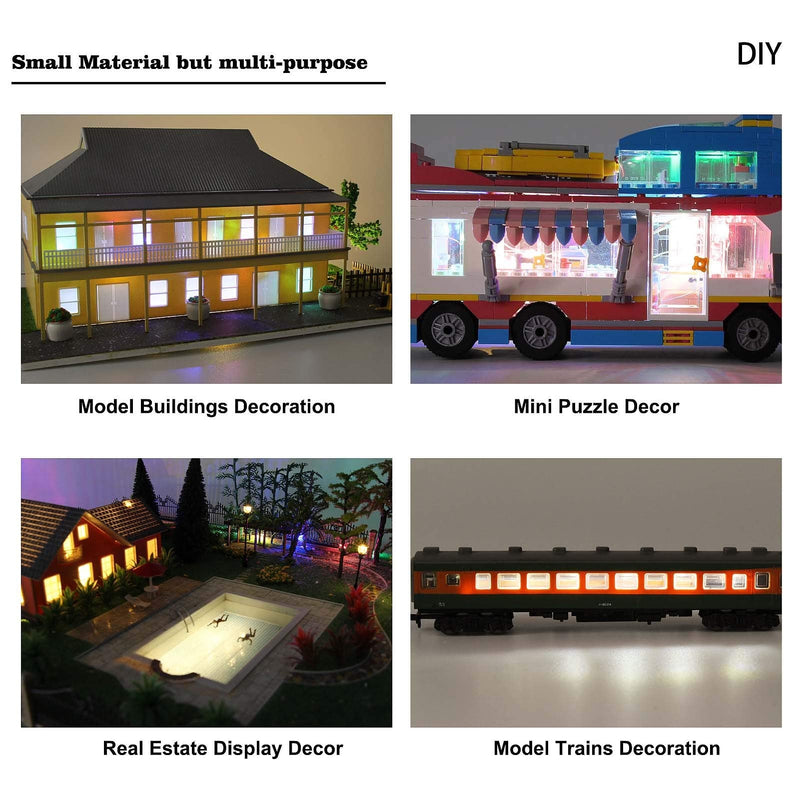 [Australia - AusPower] - Evemodel L0402WM 20pcs Pre-Wired SMD LED 0402 Warm White Light Emitting Diode 12V Micro Litz Wired Leads Wire Length 7.8inch (20cm) for DIY Manual Model Toy Decoration 0402 Prewired 