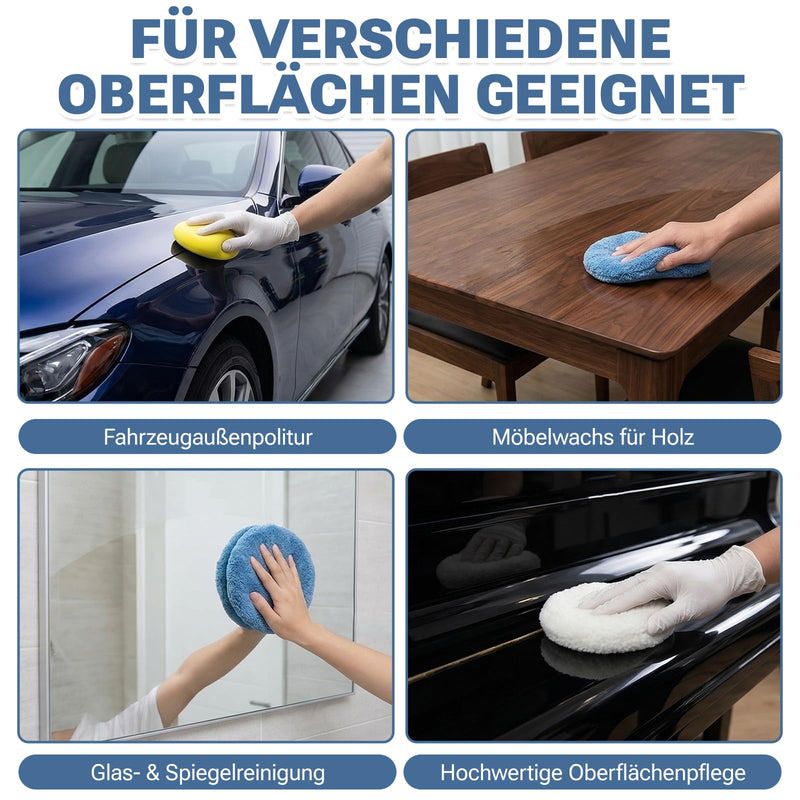 6 Piece Polishing Hood Set, 220 mm - 250 mm Lambswool Polishing Hoods, Soft Microfibre Polishing Hood, Angle Grinder Polishing Hood for Car, Car Headlights, Cork Floors etc | Weiche Mikrofaser Polierhaube 3 Materialien × 2 Stück, Winkelschleifer Polier...