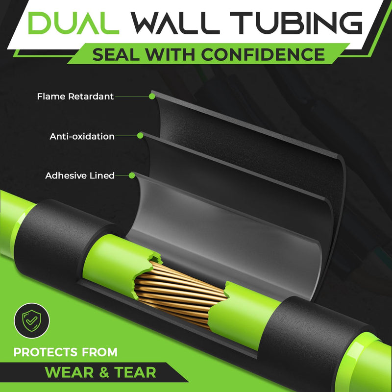 [Australia - AusPower] - GearIT 3/8 inch Heat Shrink Tubing - 3:1 Ratio Adhesive Lined, Marine-Grade Waterproof Industrial Shrink Wrap, Dual-Wall Tubing, UL Approved - 50FT Roll - Black 50 Feet - 3/8" 