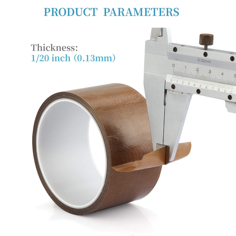 Gdrtwwh High Temperature Tape for Vacuum Sealer Machine,Hand Impulse Sealers-Teflon Tape for Vacuum Sealer & Hand Impulse Sealers, Wood, Drawer, Cabinet, Furniture (2 inch x 33 Feet x 0.13mm) 2 inch x 33 Feet x 0.13mm