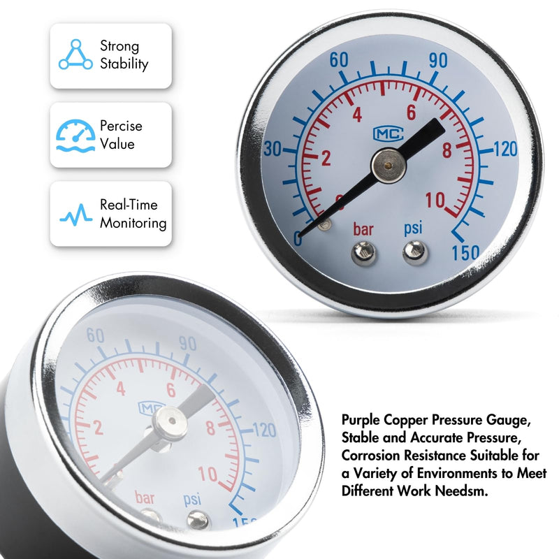 [Australia - AusPower] - 1/4" NPT Air Pressure Regulator | Air Regulator for Compressor|Air Compressor Regulator |Air Drying System |150 psi Steel-Protected Gauge 1/4" NPT 