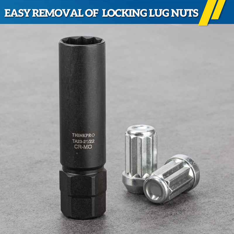 [Australia - AusPower] - 10 Spline Lug Nut Key Replacement for TA23-21/22, Compatible with Bimecc 10-Spline Lug Nuts and Lug Bolts,10 Point Spline Lug Nut Key,Passenger 21MM and 22MM Hex Drive, CR-MO 