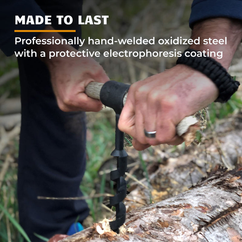 Bushcraft Survival 1.5 Inch Scotch Eye Auger | Manual Hand Wood Auger Drill Bit for Camping & Shelter Building | Heavy Duty Steel Bushcrafting Tools & Backcountry Gear