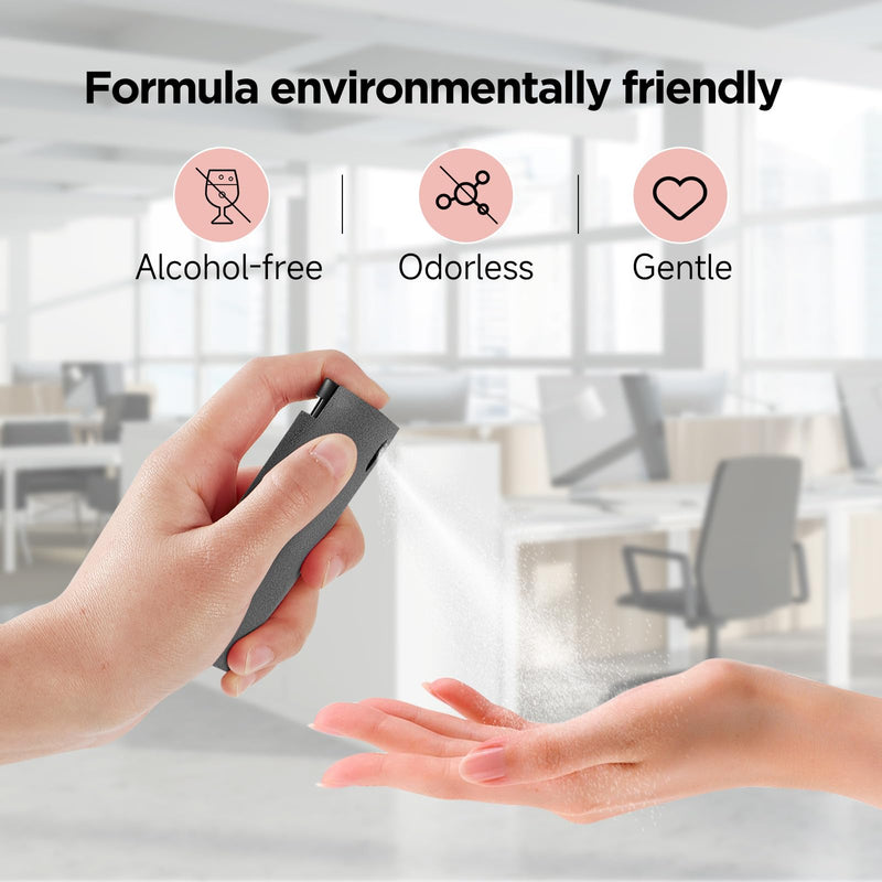 [Australia - AusPower] - YTT Screen Cleaner, All-in-One Spray & Wipe Cleaner, with Transparent Protective Shell for All Phones, Laptop and Tablet Screens (Gray) Gray 