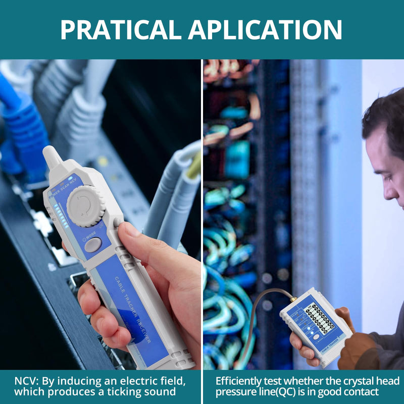 [Australia - AusPower] - Network Cable Tester NCV for CAT5 CAT6 CAT7 CAT8, Multifunctional Network Testers with LCD, Ethernet Wire Tracker for Telephone Systems/Computer Networks/Video Networks 