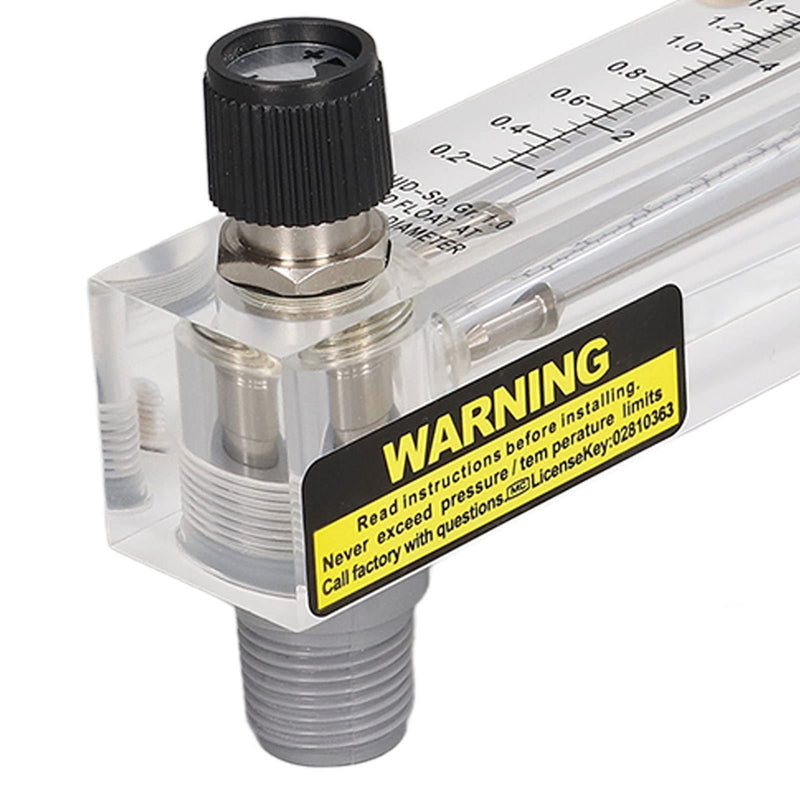 [Australia - AusPower] - Adjustable Water Flow Meter 0.2-2GPM Plastic Transparent Acrylic Panel Type 