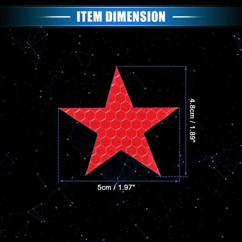 10 Pcs Reflective Stickers, 1.97"x1.89" Star Shape Safety Tape Reflector Universal for Cars Trucks Trailers Waterproof PET Red