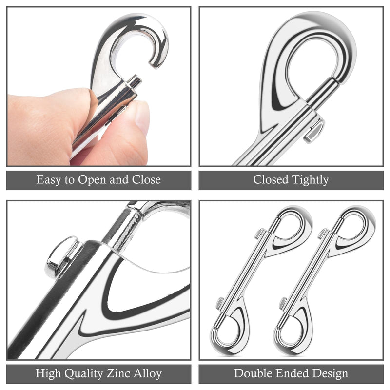 [Australia - AusPower] - ERKOON Extra Large 4.7 inch Double Ended Bolt Snaps Hooks 220lbs Load Capacity Zinc Alloy Buckles for Cats Dogs Horses Heavy Duty Trigger Snap for Water Bucket/Horse Feed/Hammocks/key Chain (2 Pack) 2 Pack 